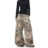 Women Y2K Camo Cargo Jeans Oversized Baggy Embroidered Denim