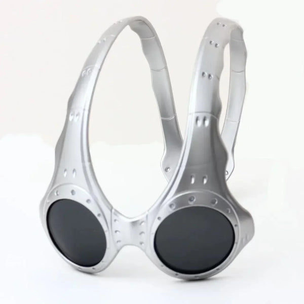 Oak Style OTT FMJ Cyberpunk Silver + Iridium Lens Alien Goggles Sunglasses
