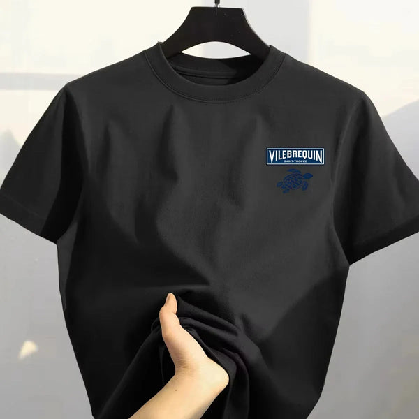 Mens Cotton Tshirt Turtle Graphic Breathable Streetwear