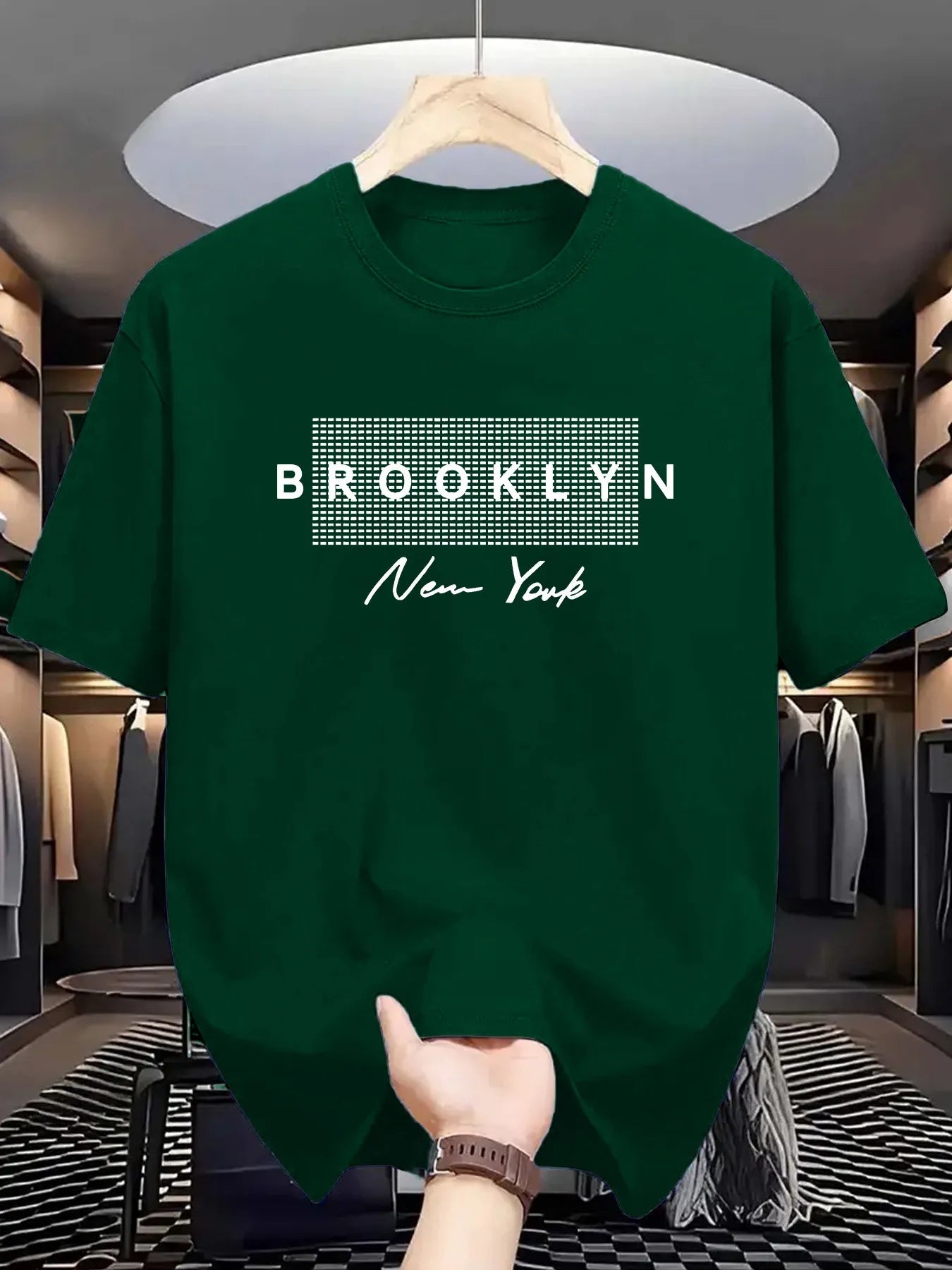 Brooklyn, NY Men's T-Shirt Crew Neck Slightly Stretchy Fabric