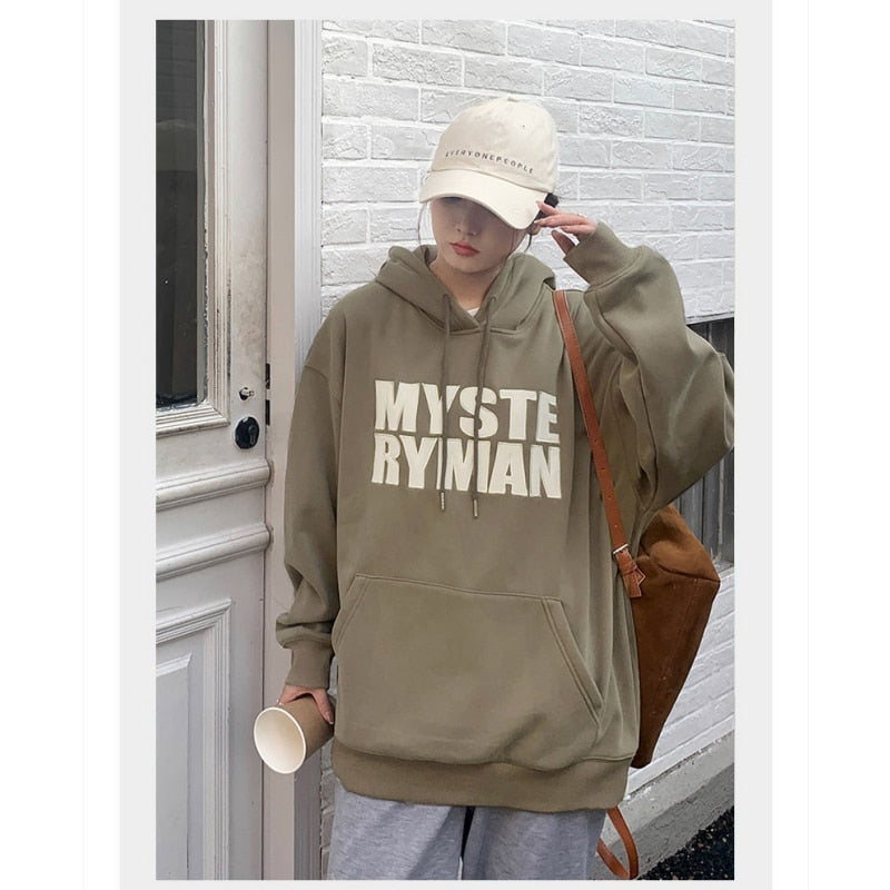 Hoodie Women Vintage Printing Long Sleeves Casual