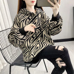 Baggy Pullovers Hoodies Woman Clothing Loose Long Top with Orint on Winter