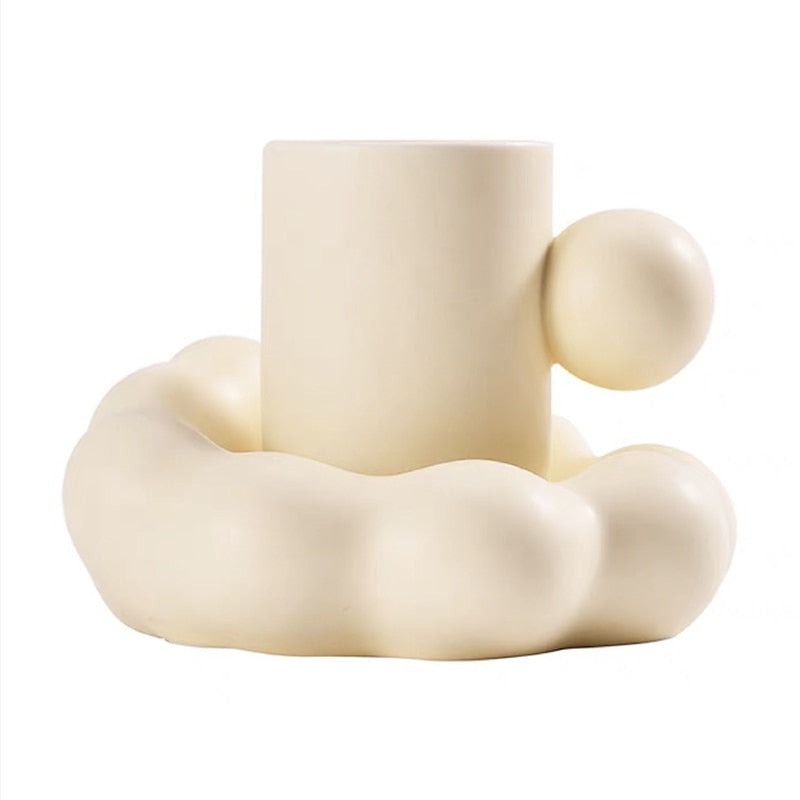 Mug Creative Cute Coffee Cup Set Detachable Bottom Coaster