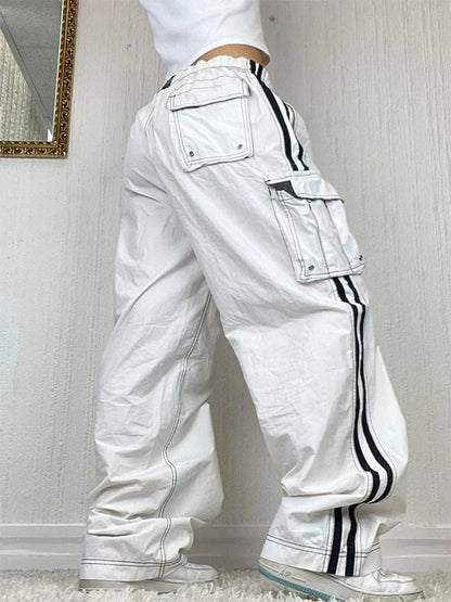 2024 Neue gestreifte Jogginghose mit weitem Bein für Damen