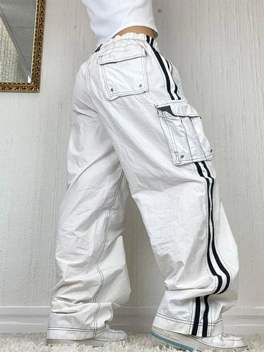 2024 Neue gestreifte Jogginghose mit weitem Bein für Damen