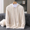 Mens 100 Percent Mink Cashmere Hooded Sweater Pullover Knit Top