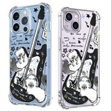 Black Guitar Music Cat Shockproof Phone Case For iPhone