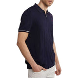 Ribbed Knit Polo Breathable Cool And Stylish For Men