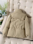 Women Short Loose Puffer Jacket Thick Winter Warm Outerwear