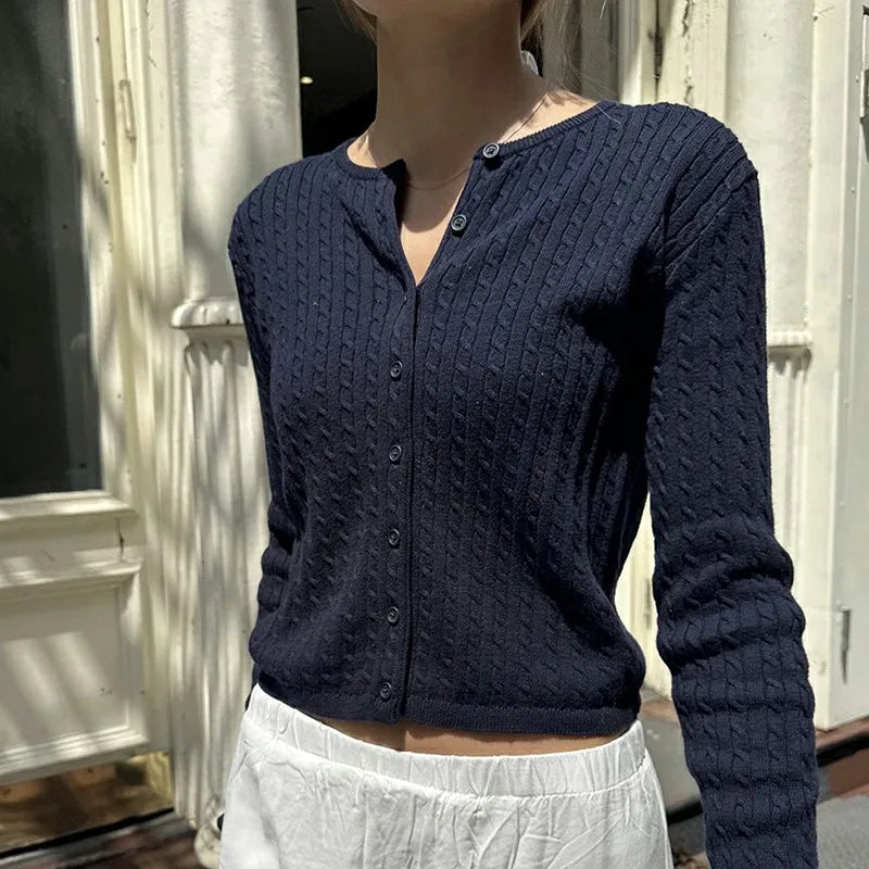 Casual Slim Fit Knit Cardigan Sweater Women