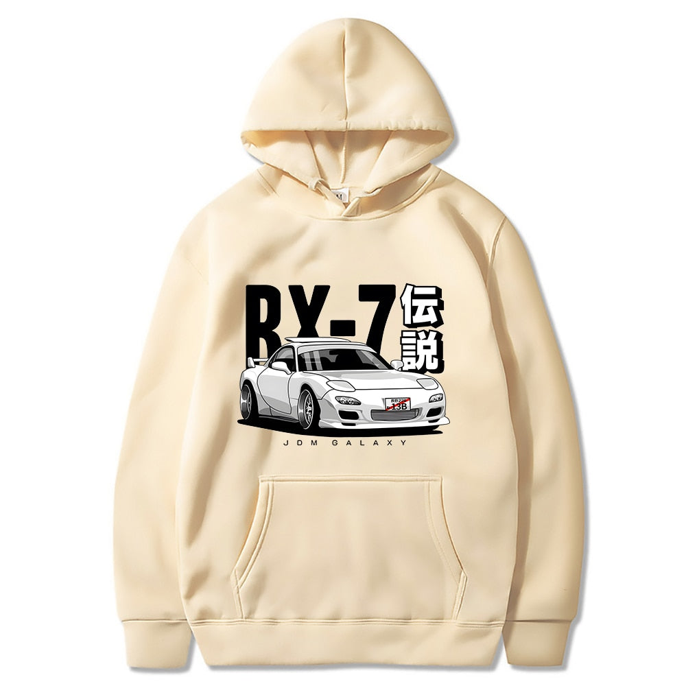 Men Hoodies Harajuku RX7 FD Drift Japanese Cars Casual