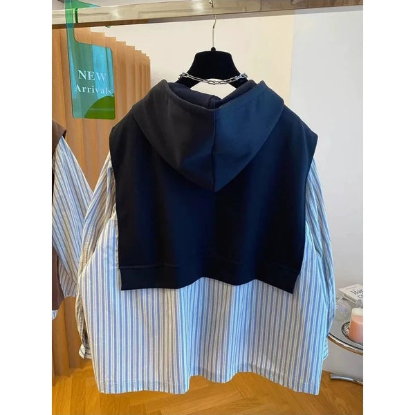 Get Cozy Loose Fit Fake 2 Piece Sweatshirt