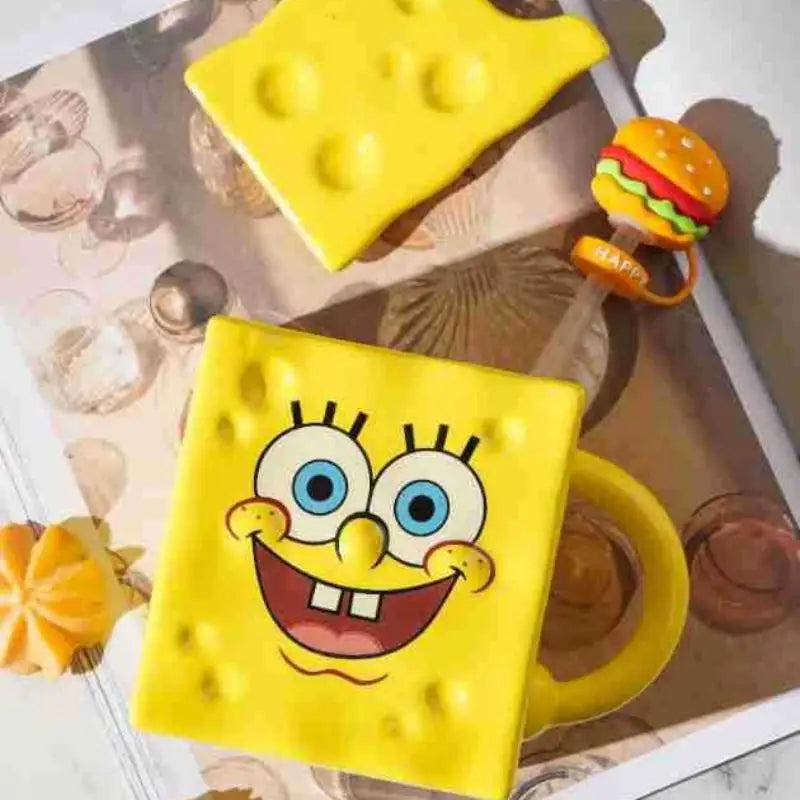 500Ml Cartoon Spongebob Squarepants 1:1 Copy Cup House Water Cup Cute 3D Ceramic