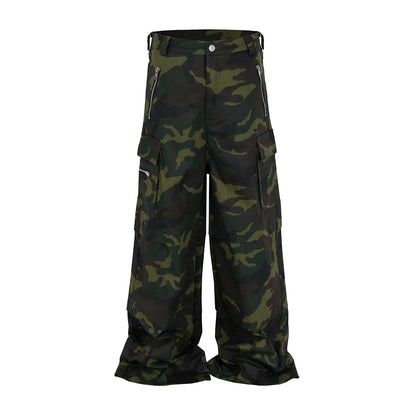 Men Patchwork Camo Cargo Pants Streetwear