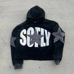 Men Y2K Harajuku Star Letter Oversized Hoodie