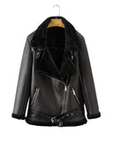 Women's Winter Faux Fur Leather Jacket