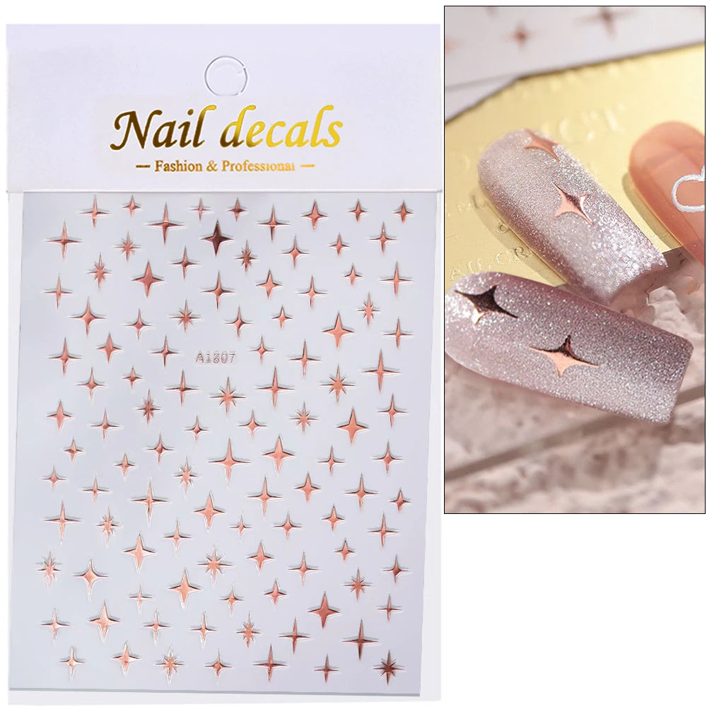Glossy Y2K Star Nail Decals
