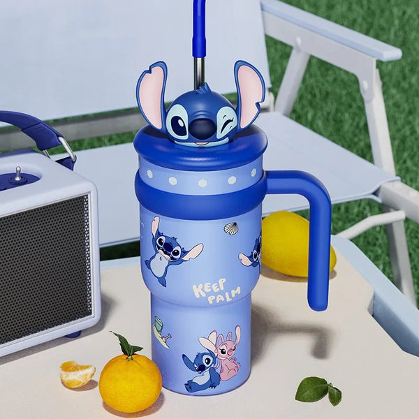 Disney Stitch Tumbler 700ml Insulated Stainless Steel with Straw