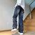 Mens Korean Streetwear Wide Leg Jeans Loose Denim Pants
