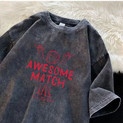 Men's Cartoon Print Summer T-Shirt Breathable Trendy Graphic