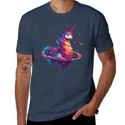 Trendy Doodle Rainbow Llamacorn Unicorn Men Tee