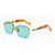 Acetate Frame Rimless Sunglasses