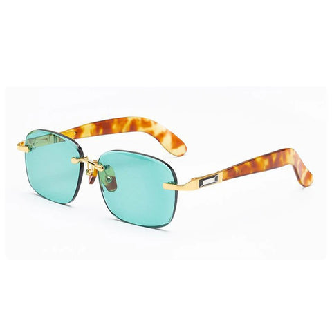 Acetate Frame Rimless Sunglasses