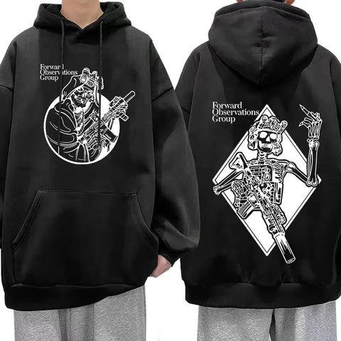 Punk Skeleton Gothic Hoodies Men's Fashion Vintage Sweatshirt Streetwear