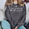 Life Is Better with My Girls Hoodie Mom Era Crewneck Mother of Girls Sweatshirt