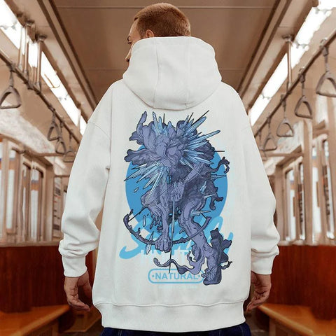 Herbst Anime Hunter Print Grafik Hoodies Männer Hip Hop Mode Übergroße Streetwear