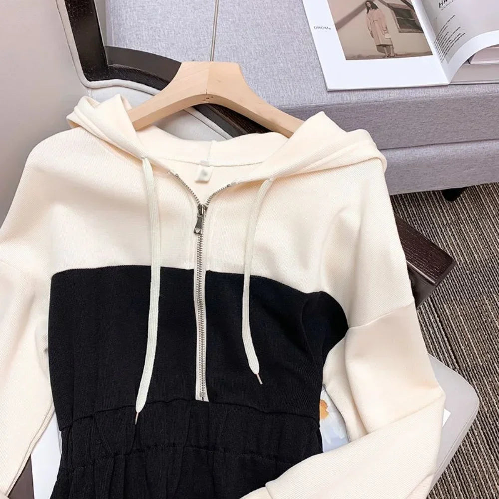 2024 Spring And Autumn Knee-Length Dress Sweatshirt