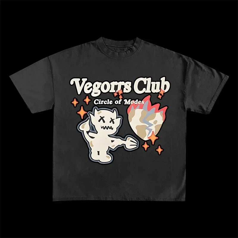 Summer Cotton T-shirt Men Fun Cute Print Comfortable Casual Top