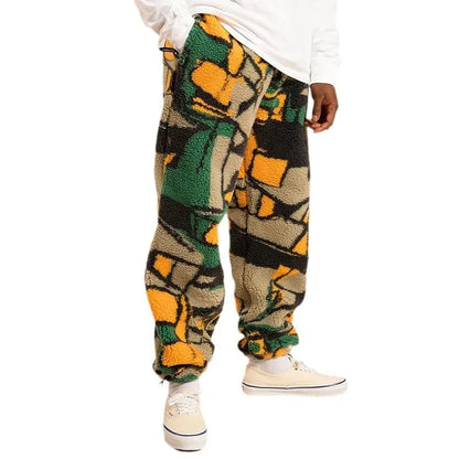American Trendy Printed Double Color Trousers