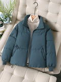 Women Short Loose Puffer Jacket Thick Winter Warm Outerwear