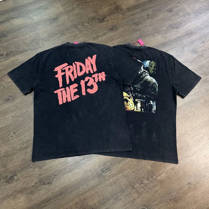 Yao Fashion Vintage Movie Poster Graphic Print Loose Cotton Tee Men