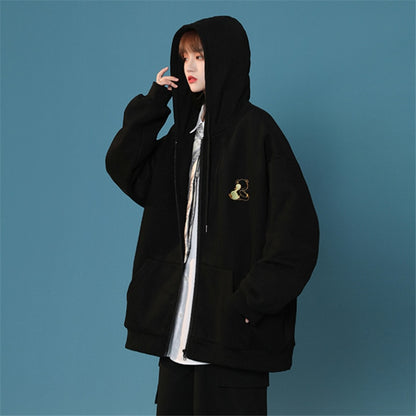 Zipper Hooded Sweatshirt Korean Fashion Streetwear Zip up