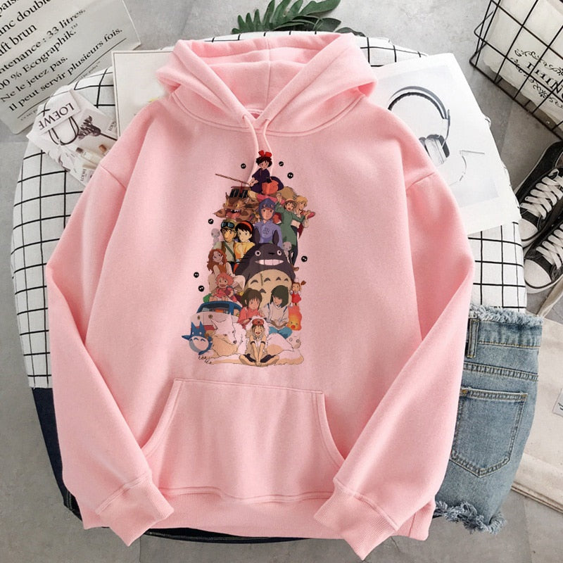 Hoodies Female Studio Ghibli Cute Anime Sweatshirt Pullover Casual