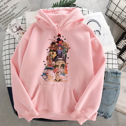 Hoodies Female Studio Ghibli Cute Anime Sweatshirt Pullover Casual