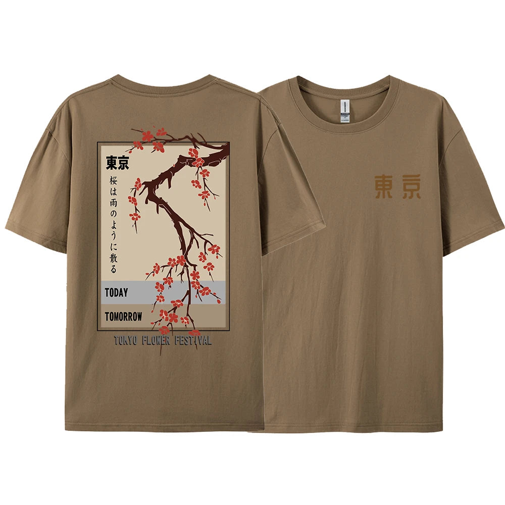 Today Tomorrow Tokyo Flower Festival T Shirt Unisex Fashion O-Neck