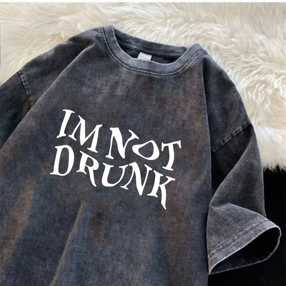 Men’s Retro Streetwear T-Shirt Vintage Washed Hip Hop Summer Tee