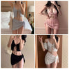 Three Piece Bikini Set Women Strapless Korean Style Swimsuit
