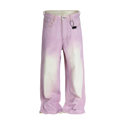 Gradient Washed Pink Streetwear Baggy Denim Jeans