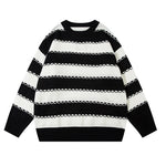 Striped Sweater Oversize Basic Autumn Warm Streetwear