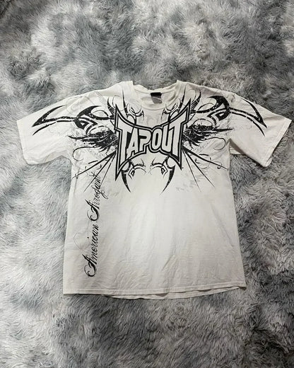Men’s Vintage Tap Out Tee 2000s Cyber Grunge Gothic Street Style