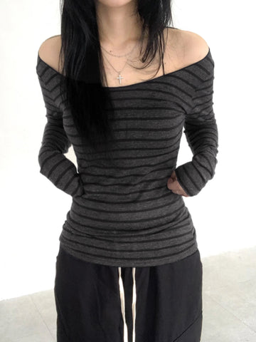 Japanese Slim Long Sleeve Tee O Neck Street Style Spring Autumn Y2K