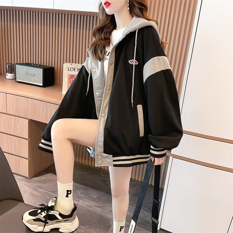 Fashion Cardigan Jacket  for Women Thin Loose Stitching Single