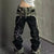 Y2K Camo Patchwork Jeans Unisex Baggy Hip Hop Vintage Denim