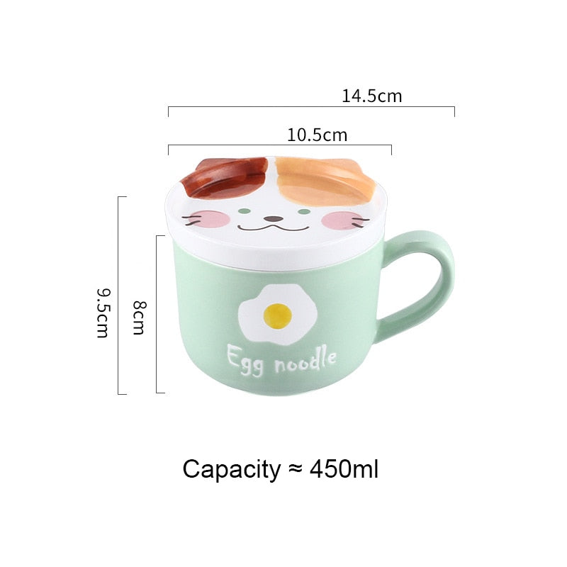 Ceramics Cute Cat Cup Gift Household Cartoon Kawaii - xinnzy