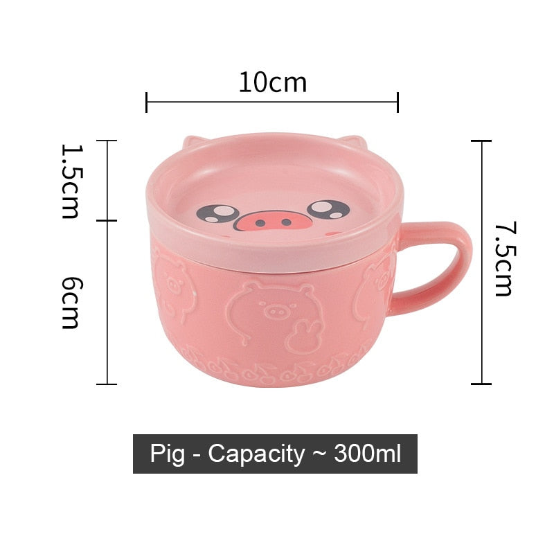 Ceramics Cute Cat Cup Gift Household Cartoon Kawaii - xinnzy