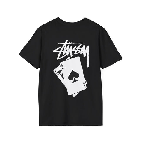 2024 Short Sleeve Cotton T-Shirt with As and Jack Card Poker